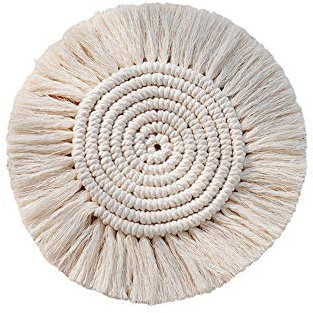 Makramee Untersetzer Für Gläser, Tischsets Untersetzer Tischset Reine Handgemachte Baumwolle Geflecht Makramee Cup Pad Für Getränke, Tassen, Bar, Glas - Premium Tischuntersetzer Filzuntersetzer