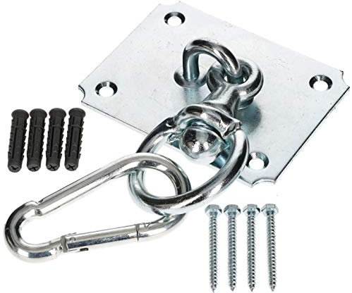 KOTARBAU® Gancio da soffitto, 130 mm x 100 mm, girevole a 360°, per poltrona sospesa, per amaca o amaca da boxe, portata fino a 300 kg