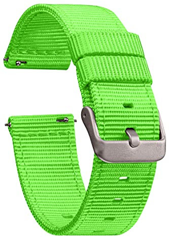 GadgetWraps 19 mm Nylon Uhrenarmband mit Schnellspannstiften - Kompatibel mit Letscom, Letsfit, Tissot - 19 mm Nylon Uhrenarmband (Hyper Green, 19 mm)
