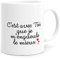 Mug Humour Amour Tasse Message drôle. Idée Cadeau Original Amis Couple Amoureux Collègue Frère Sœur Mari Femme Fiancés pour Anniversaire St Valentin Noël. Dino Mugs le Sourire dès le Réveil
