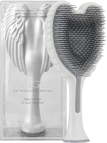 Hair Extension Brush - Anti Static Soft Bristle Paddle Brush for Straight or Wavy Hair - Angel Wings Shower & Blow Drying xqDetangler Hairbrushes for Women by Tangle Angel