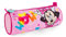 Disney Minnie Mouse Pink Pencil Case - Fuchsia Zipped School Case for Girls with Minnie Mouse print and Stars - Round Multifunction Pouch for Children suitable for School and Kindergarten - 8x21x8 cm