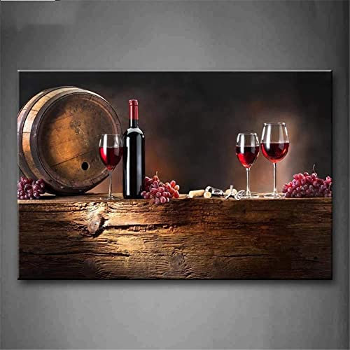 5D Diamond Painting Kits for Adults, Weinglas 50x70cm DIY Diamant Painting Bilder Full Drill Embroidery Pictures Arts Paint by Number Kits Diamond Painting Kits for Home Wall Decor (20x28inch)
