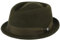 LIERYS Classic Porkpie Wollfilzhut Damen/Herren - Hut Made in Italy - Filzhut Wasserabweisend - Pork Pie Packable - Musikerhut Sommer/Winter dunkelgrün L (58-59 cm)