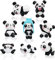 Gxhong Panda Cake Topper, 8 Stück Mini Panda Figuren Panda Geburtstag Cupcake Topper Cartoon Tier Kuchen Topper Panda Geburtstag Deko für Kinder Panda Bonsai Ornamente,für Panda Thema Geburtstags