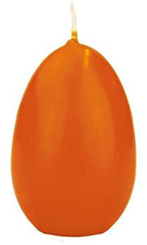 INNA-Glas Osterei Kerze LEONITA, orange, 9cm, 6cm, 16h - Made in Germany | Deko Kerzen