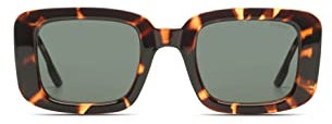 KOMONO Avery Havana Unisex Quadratische Tritan-Sonnenbrille für Damen und Herren mit UV-Schutz und kratzfesten Gläsern