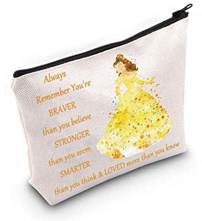 WZMPA Princess Belle Kosmetiktasche mit Reißverschluss, für Damen und Mädchen, Always Belle