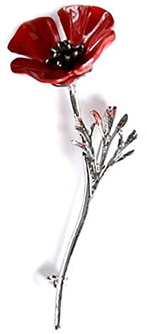 GFM® Mohnblumen-Brosche – Mohntag, Gedenktag (Brch-, S, Metall