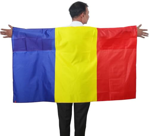 Sonia Originelli Fan Umhang Poncho Fahne Flagge zum Umhängen Fanartikel WM EM Farbe: Rumänien