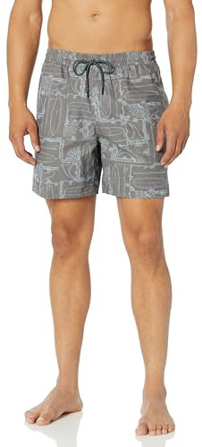 Quiksilver Herren Men's Volley Elastic Waist Boarshort Swim Trunk Boardshorts, Schwarzes Longboard 234, M