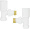 NRG Manual Valves Angled Round Head White Towel Rail Designer Radiator Valves One Pair