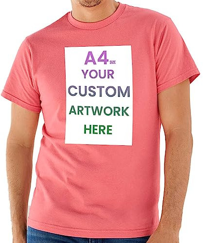 Custom A4 Print 29.7X21CM Heat Transfer Paper, DTF Images/Design/Logo Iron on Decal Tees/Hat/Bag/Team Uniform Special Design (A4, 29.7 X 21CM)