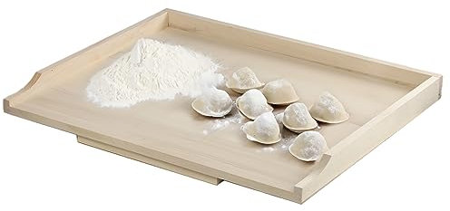 KADAX Tagliere in legno di pioppo di alta qualità, con battiscopa, per pasta, torte, impasti (un lato, 40 x 60 cm)