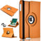 Étui rotatif à 360° pour iPad Air 1ère génération (2013) et iPad Air 2 (2014) en cuir PU avec fonction de mise en veille automatique pour iPad Air 1/2 (Orange)