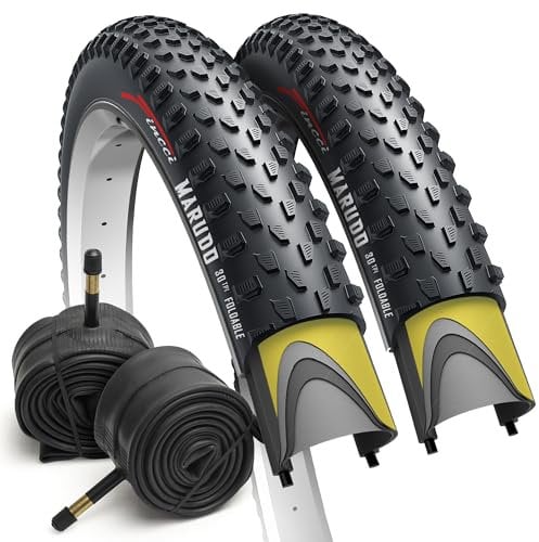 Fincci Fahrradreifen 29 zoll mit Pannenschutz 1 mm & 29 zoll MTB Schlauch Schrader - Paar Anti-Punktur MTB Reifen 29 x 2.1 zoll, 52-622 - Schwarz Fahrrad Mantel für MTB, Rennrad, Mountainbike, Fahrrad