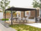 PURPLE LEAF Pergola 3.65 x 4.8 m Terrassenüberdachung Freistehend Verstellbaren Aluminium-Lamellen Wasserdicht Stabil Winterfest Hardtop Pavillon mit Lamellendach, Grau