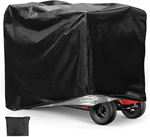 Mobility Scooter Cover Waterproof, 210D Oxford Wheelchair Waterproof Heavy Duty Storage Rain Cover (190x71x117 cm)