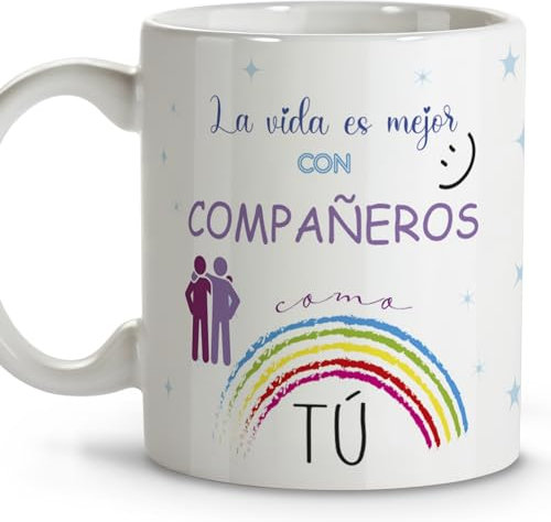 LolaPix Regalos jubilacion. Tazas originales para regalar. Detalles compañeros de trabajo. Regalo compañero trabajo. Taza cerámica 330 ml.