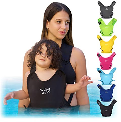 Portabebés - Innovador asiento portabebés para agua y tierra - Correa de pecho impermeable para niños pequeños con correas ajustables, asiento ligero para piscina y playa