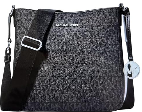 Michael Kors Kleine Umhängetasche aus Leder (Schwarz/Silber), Schwarz/Silber