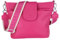 MIRROSI® Umhängetasche Damen, Echtleder, Made in Italy, BOHO Style30x24,50x9cm (BXHXT) viel Stauraum, Handtasche, Brusttasche, Crossbody Bag (1 Tasche & 2 Gurte) (Pink (Unifarbe))