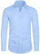 J.VER Men's Long Sleeve Shirts 4-Way Stretch Wrinkle Free Formal Dress Shirt Business Casual Wedding Work Button Down Shirts with Pocket Blue 2XL