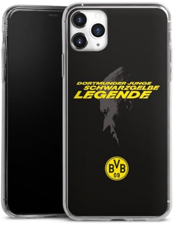 Slim Case kompatibel mit Apple iPhone 11 Pro Max Silikon Handyhülle transparent Hülle extra dünn Marco Reus Borussia Dortmund BVB