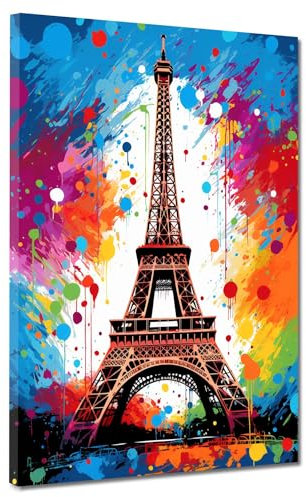 Eiffelturm Paris Leinwandbild Wandbild Kunstdruck XXL Deko Größe 30x40x2cm