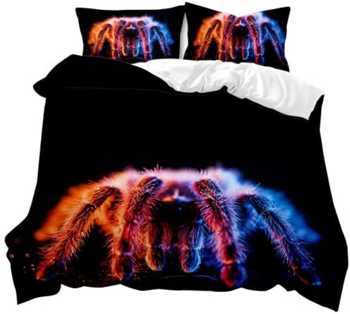 Lizenz Bettwäsche 200x200, Bettbezug 200 x 200 3er Set, Weiche Microfaser Deckenbezug mit ReißVerschluss, 2 Kissenbezug 80x80 cm, Bügelfreie Weich Bettdeckenbezug - 1D&2255