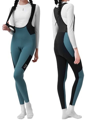 INBIKE Pantaloni Ciclismo Donna Invernale con Fondello e Tasche Antivento e Antishock Riflettente