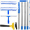 YOUYIKE 160cm Fensterreiniger mit Teleskopstiel, mit Silikonabzieher & Mikrofaserschrubber, Teleskop Fensterwischer, Fensterputzer Set, Fensterreinigungsset für Bad, Dusche, Glas, Spiegel, Auto
