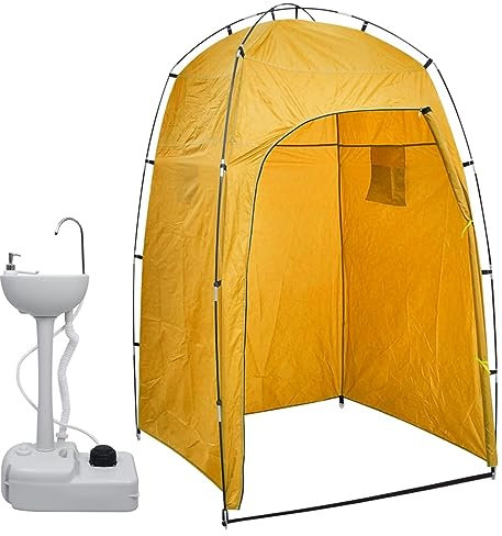 Brokky Portable Camping Handwash Stand with Tent 20 L-Portable Toilet Potty Loo for Pool Party Camping Caravan Picnic & Festivals