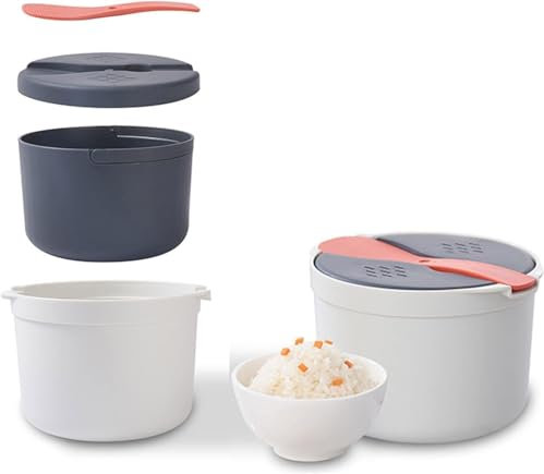 Cuiseur À Riz Micro-ondes, Cuiseur Vapeur Micro-ondes À 2 Couches Antiadhésif, Cuiseur À Riz Et À Pâtes 2 L Avec Passoire, Lavable Au Lave-vaisselle, Cuiseur Vapeur Micro-ondes Pour Pâtes(Orange)