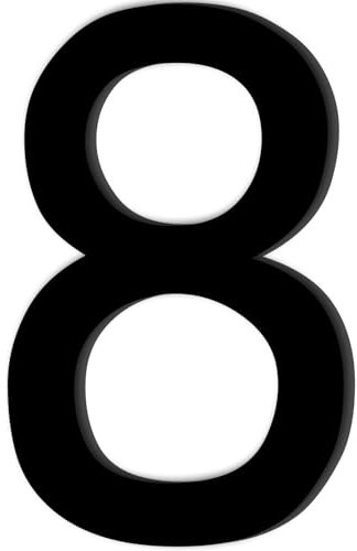 Número de Casa Nr.8,Números Adhesivos Altura de 9,8 cm,Números para Casas Acrílico,Numeros Adhesivos,Numero Casa Exterior,para Exteriores,Buzón,Puerta,Patio,Apartamento,Calle,Negro Mate