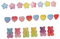 MLWSKERTY 70Pieces Colorful Gummy Bear Nail Charms Flatback Resin Candy Bear Beads for Nail Art Decorations,Jewelry Making Gift
