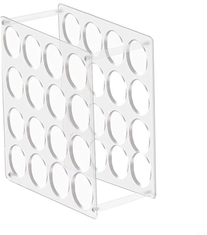 Sandyseptember Vinyl-Rollen-Aufbewahrungsregal, Acryl-Geschenkpapier-Aufbewahrung, abnehmbarer transparenter Rollenständer für Zuhause, Büro, Bastelraum (32 Löcher)