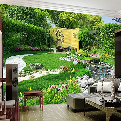 FYRHLH 3D Papier Peint Forêt verte Grand sticker mural Salon Chambre Bureau Couloir Décoration Peinture Murale Moderne Décor Mural 430cm×300cm(LxH)