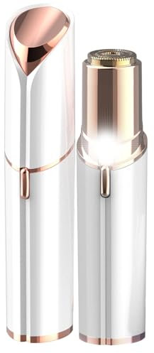 Rasoir Électrique Femme avec Lumières LED pour Visage, Épilateur Doux et Sans Danger pour Joues/Menton/Bras, Pile Incluse (Blanc)