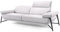 sofanella Leder 3-Sitzer Sofa Bianco - Hochwertige Dreisitzer Couch italienisches Design - Designer Ledersofa mechanische Kopfteilverstellung - Weiß S: 212 Breite x 105 Tiefe
