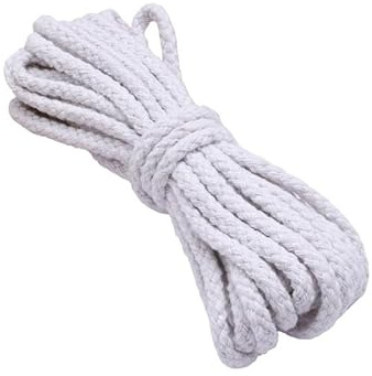 10 Meters Thicked Braided Cotton Rope White 5MM Wide Macrame Cord Drawstring Cotton Rope for DIY Projects/Scene Decoration/Sewing