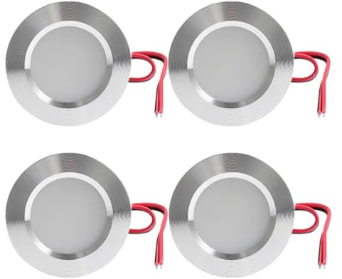 eufeifeiegds 4-teiliger Spot LED Ultradünner 3W Embedded Spotlight Decken-Downlight 12V Küche Badezimmerspiegel Scheinwerfer Eingebauter(Silver Shell,Warm White 3000K)