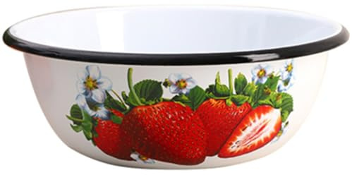 FUNNETOYU Ciotola Smaltata Vintage Multiuso Insalatiera e Zuppiera Stile Retrò per Cucina Ristorante e Casa Grande Capacità per Insalate e Brodi