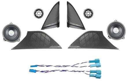 Kompatibel for BMW G30 G31 – Plug & Play Audio Upgrade Kit mit Lautsprecher, Subwoofer, DSP-Verstärker und HK-Abdeckung(G30 4Horn 4Cover)