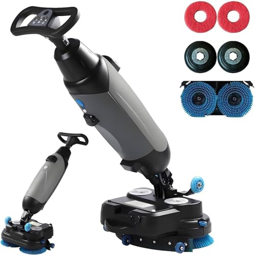 ZXSYYDS Autolaveuse électrique Industrielle. Autolaveuse 3 en 1 avec laveuse et sécheuse intégrées, système à Double réservoir, sans Fil, pour carrelage, béton et parquet. Idéale pour Bureaux Grey
