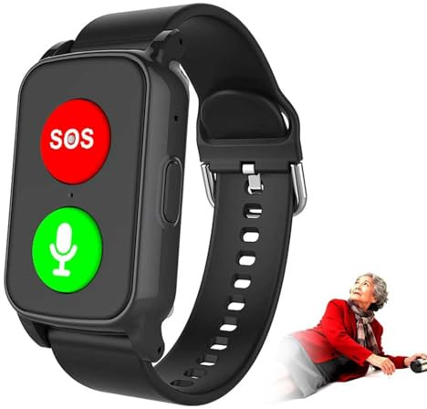 COYEUX Senior Smart Watch with Fall Detection, Fall Alert Devices GPS Tracker, IP67 Waterproof, 5-15 Meters Positioning Accuracy for Patients and Elderly