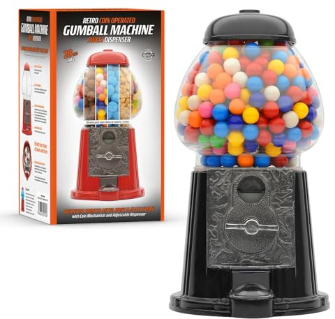 CKB LTD Large Gumball Machine Retro Sweet Dispenser Storage Piggy Bank Money Box Coin Operated Saver H28cm (Large Size 28 x 15.3 x 16.5cm) (Black)