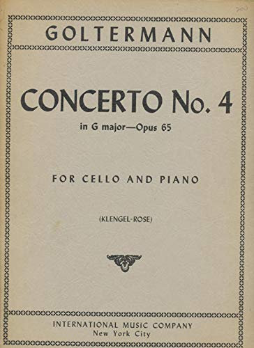 Goltermann Georg Concerto No 4 In G Major Op. 65 Cello Piano - by Julius Klengel Leonard Rose