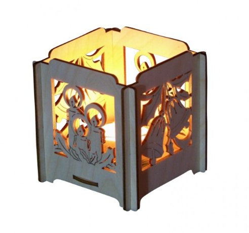 Teelichthalter Motiv Adventskerzen, Original Erzgebirge