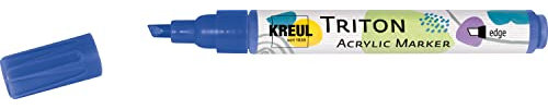 KREUL 17819 - Triton Acrylic Marker edge, ultramarinblau, Keilspitze, Strichstärke circa 1 bis 4 mm, auf Wasserbasis, Acrylmarker zur Gestaltung von Papier, Holz, Stein und vielem mehr